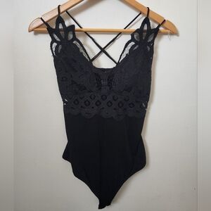 Forever 21 Black Lace Bodysuit